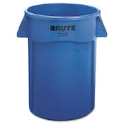 RUBBERMAID COMMERCIAL 44 qt Round Trash Can, Blue, Open Top, Plastic FG264360BLUE